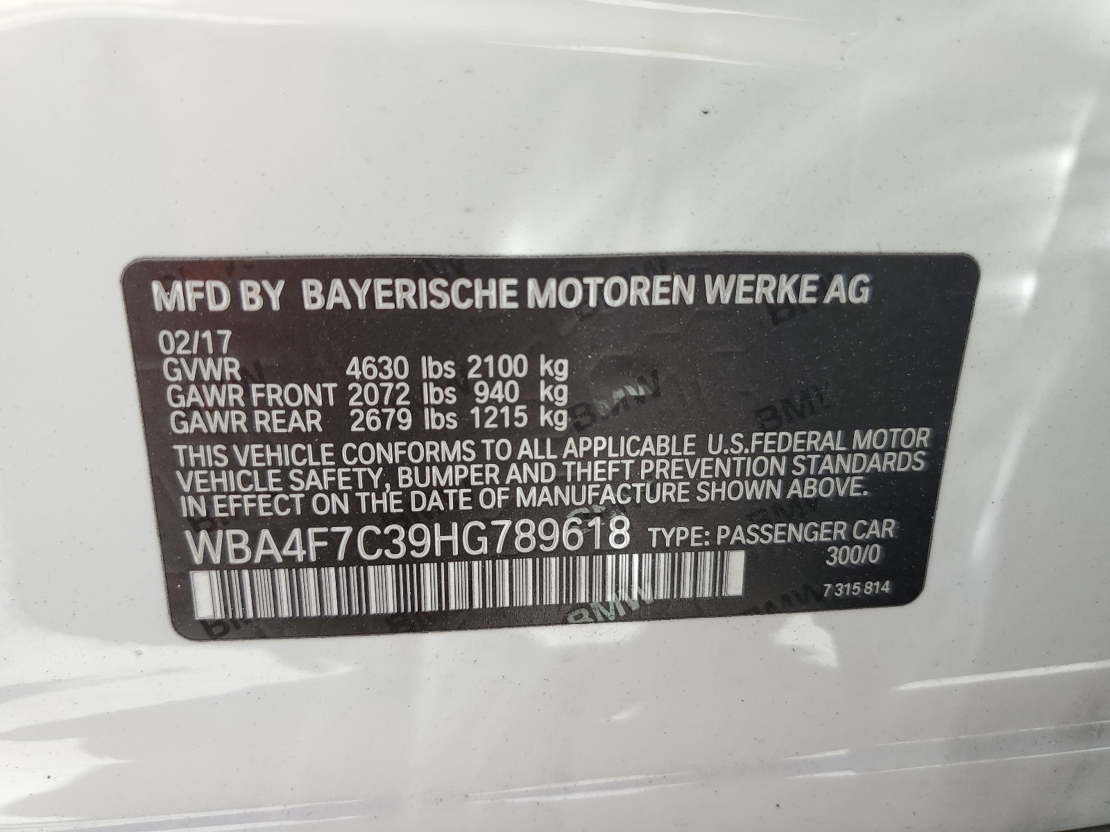 WBA4F7C39HG789618 2017 BMW 430I Gran Coupe