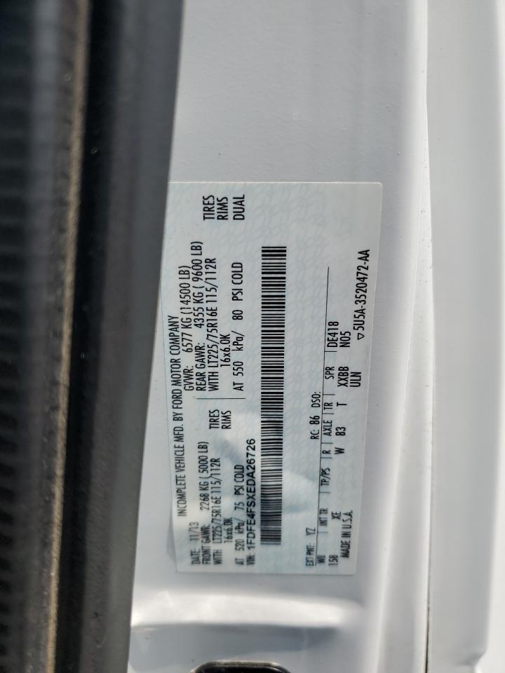 2014 Ford Econoline E450 Super Duty Cutaway Van VIN: 1FDFE4FSXEDA26726 Lot: 64810844