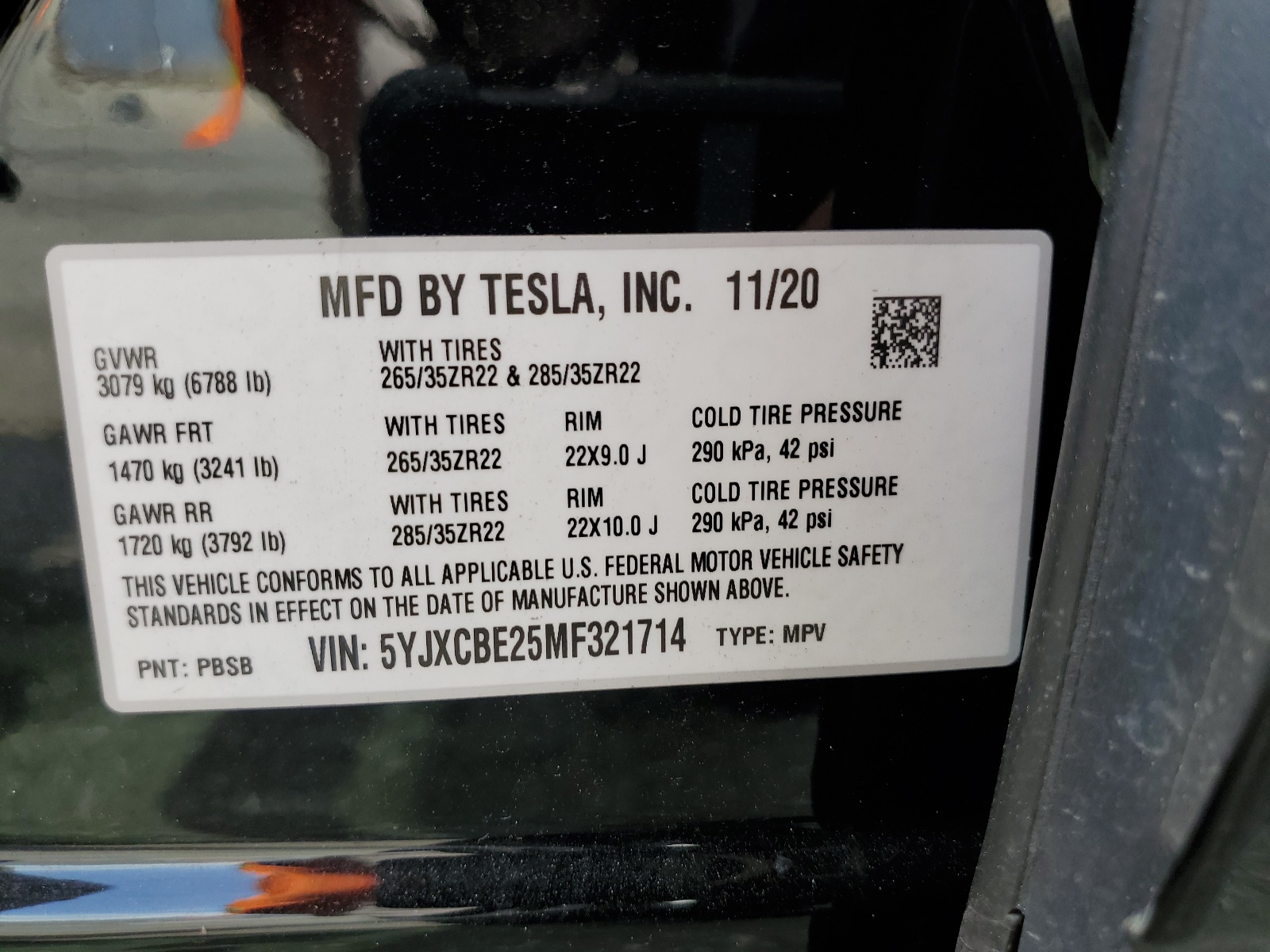 5YJXCBE25MF321714 2021 Tesla Model X