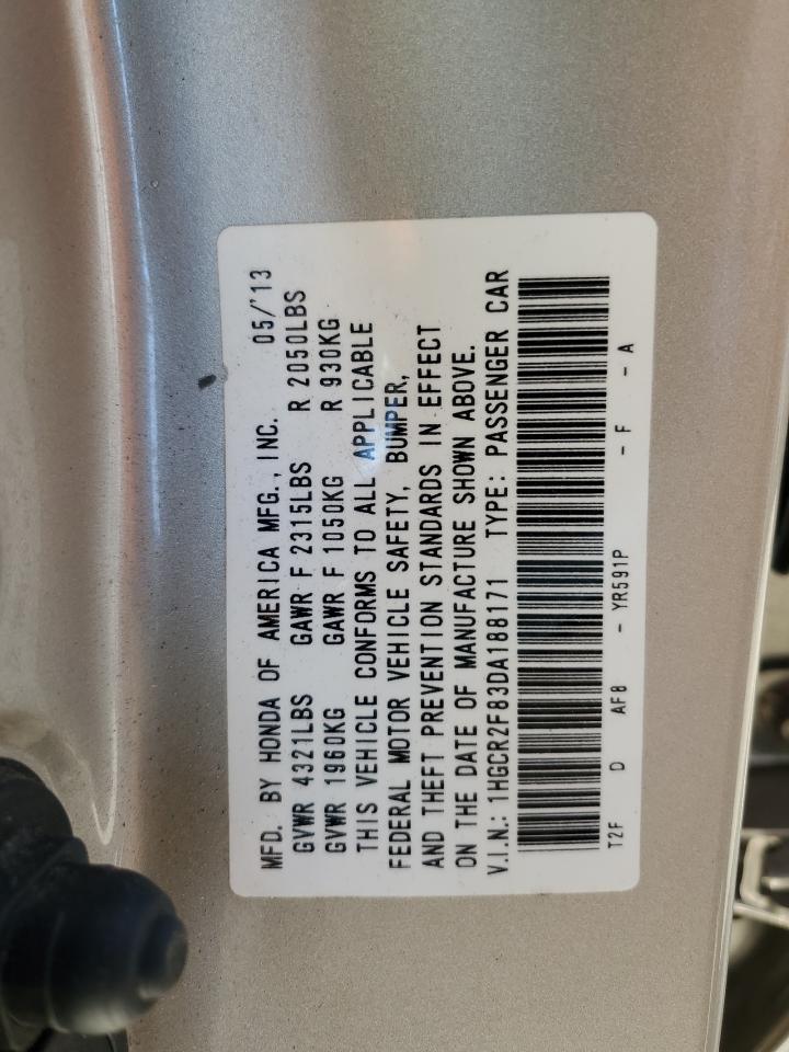 1HGCR2F83DA188171 2013 Honda Accord Exl