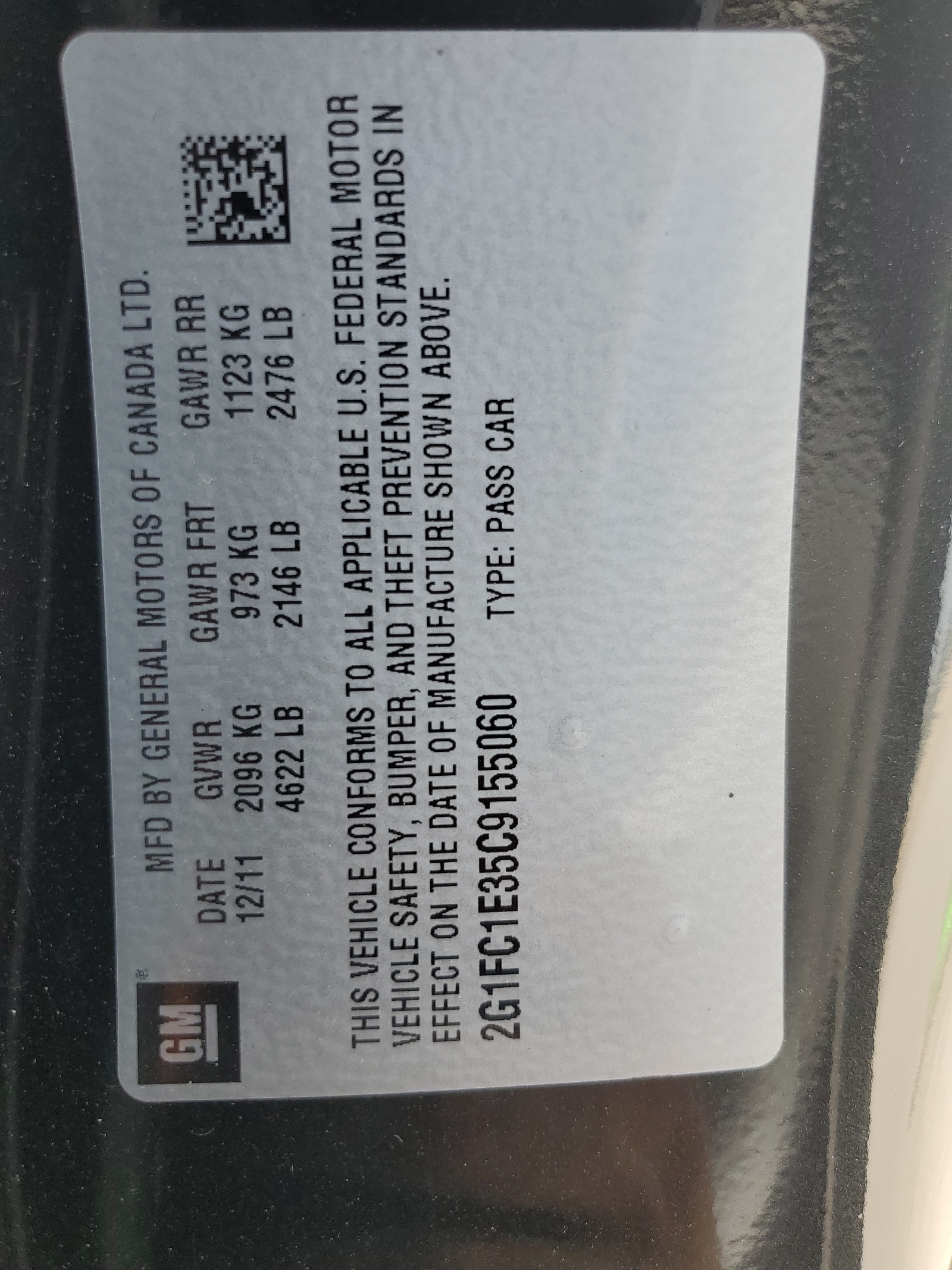 2G1FC1E35C9155060 2012 Chevrolet Camaro Lt