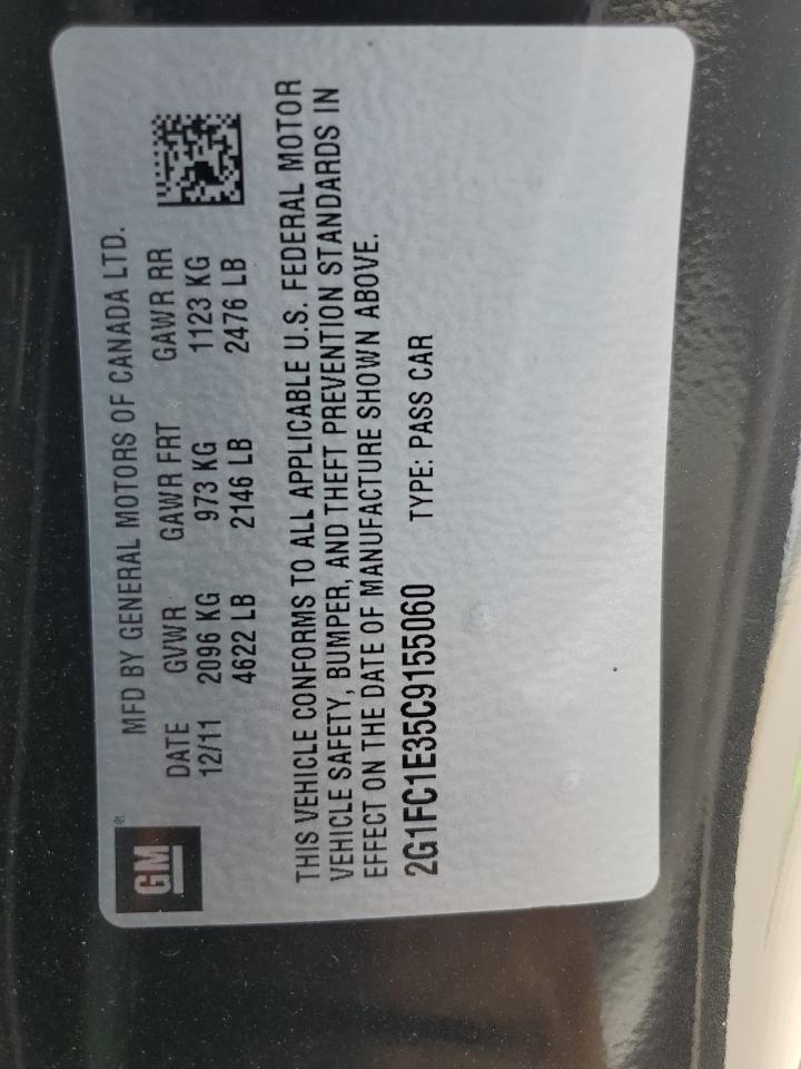 2012 Chevrolet Camaro Lt VIN: 2G1FC1E35C9155060 Lot: 66031474