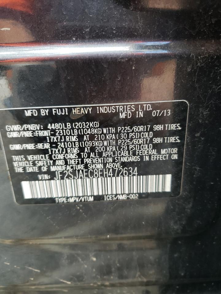 2014 Subaru Forester 2.5I Premium VIN: JF2SJAEC8EH472634 Lot: 68091864