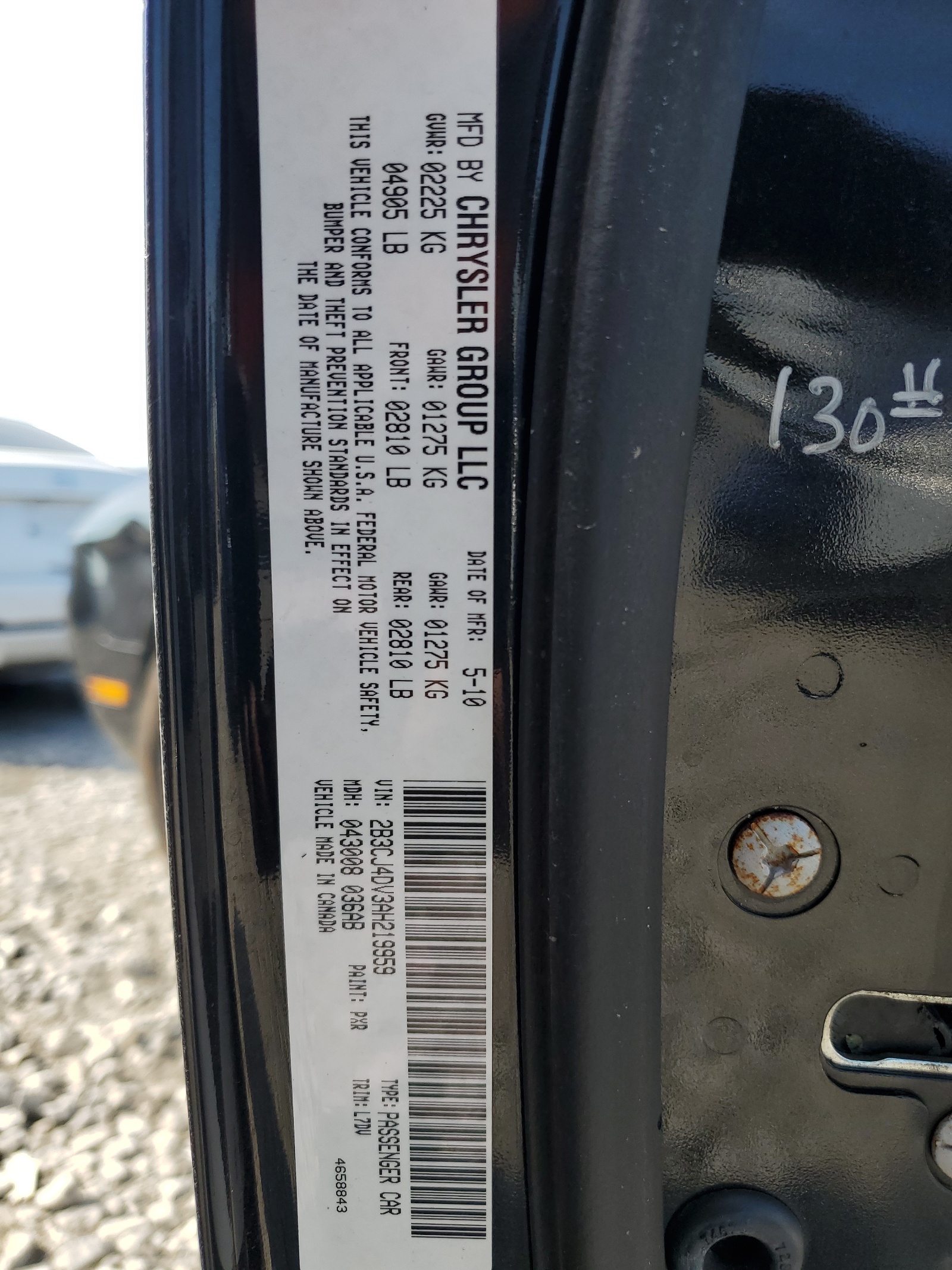 2B3CJ4DV3AH219959 2010 Dodge Challenger Se