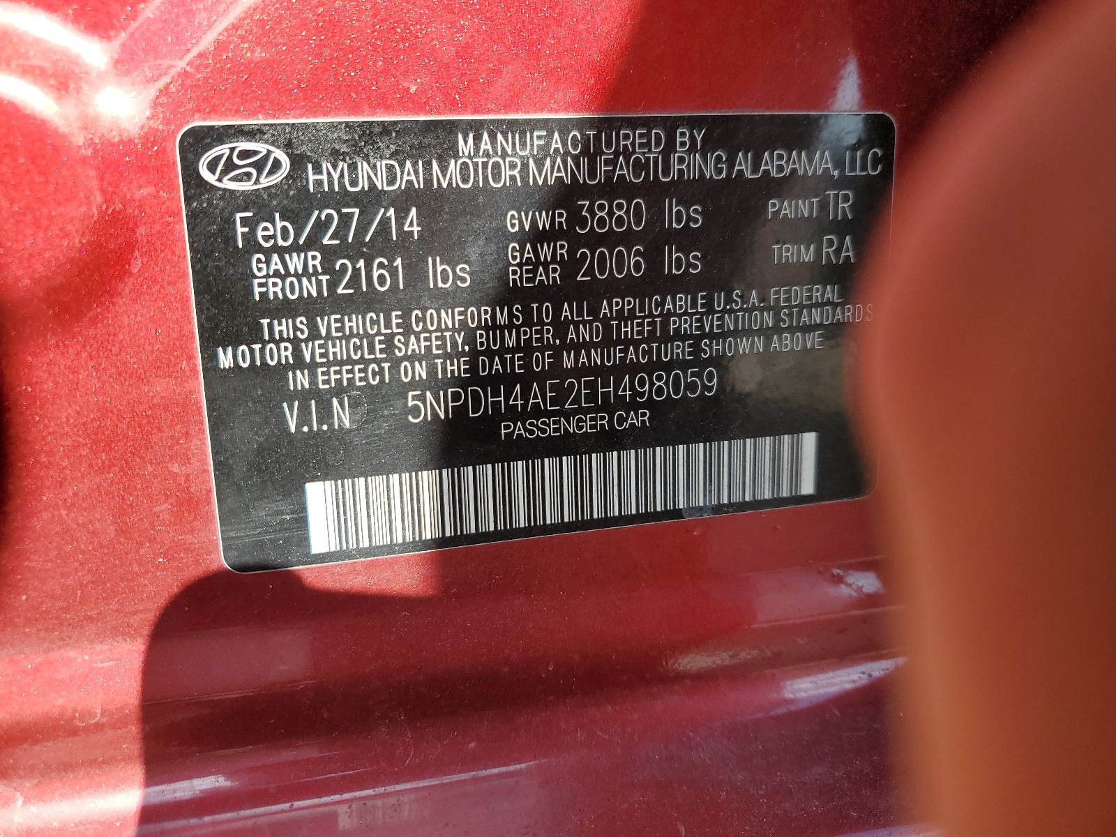 5NPDH4AE2EH498059 2014 Hyundai Elantra Se