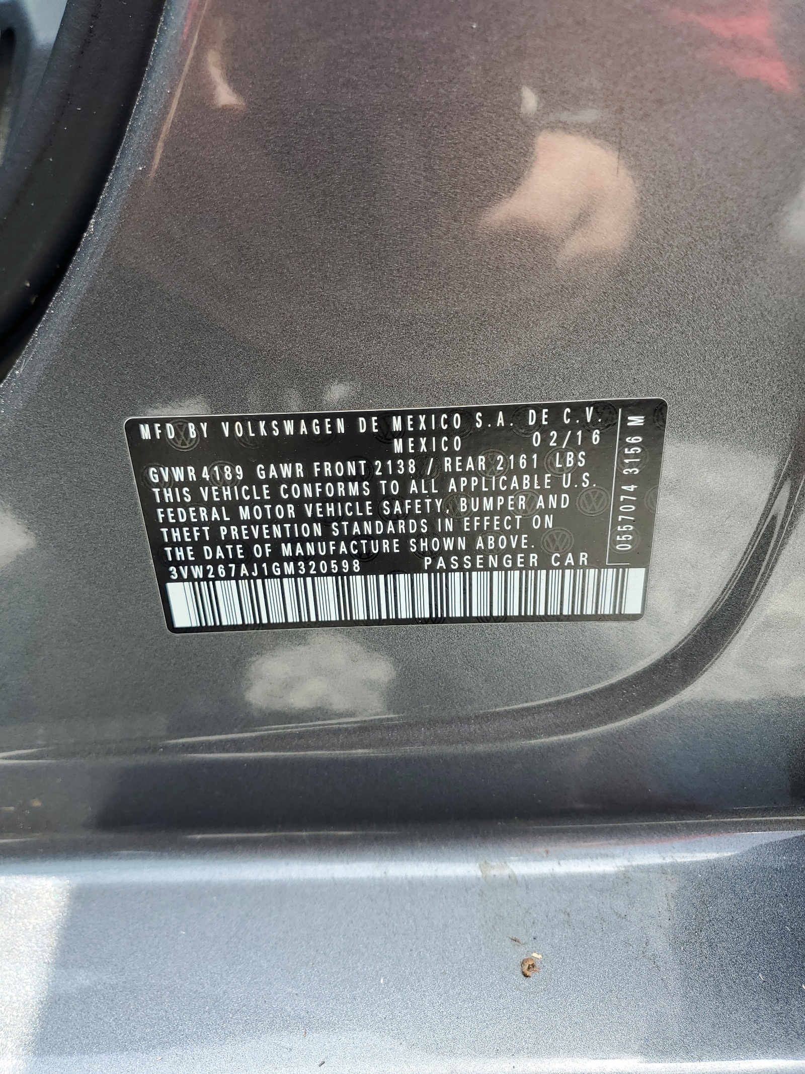 3VW267AJ1GM320598 2016 Volkswagen Jetta S