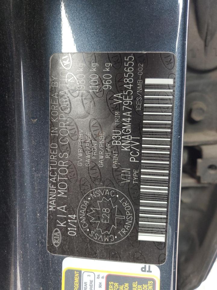 2014 Kia Optima Lx VIN: KNAGM4A79E5485655 Lot: 68350634