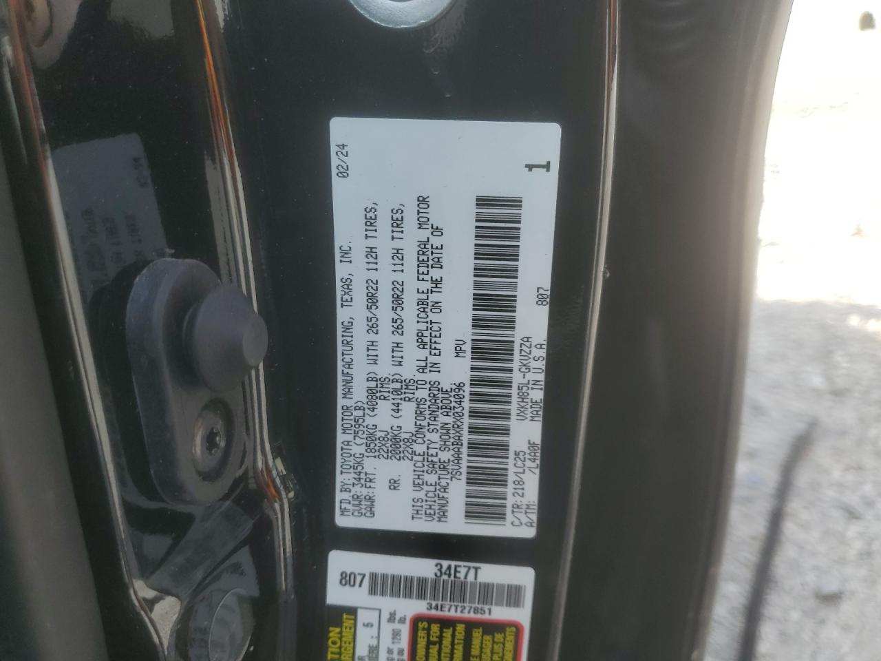 2024 Toyota Sequoia Sr5 VIN: 7SVAAABAXRX034096 Lot: 67453684