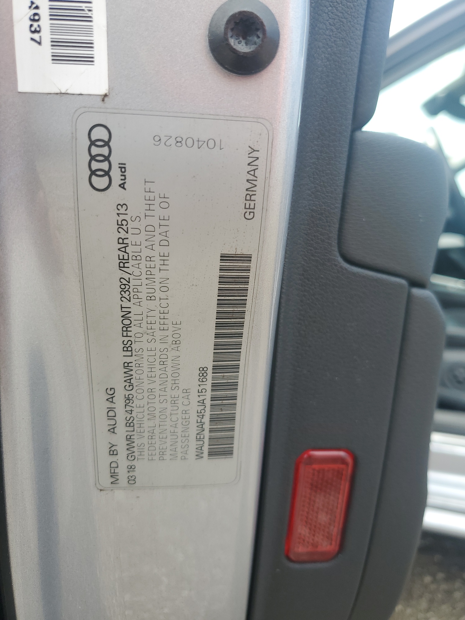 WAUENAF45JA151688 2018 Audi A4 Premium Plus