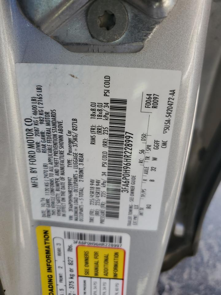 3FA6P0H96HR228997 2017 Ford Fusion Se