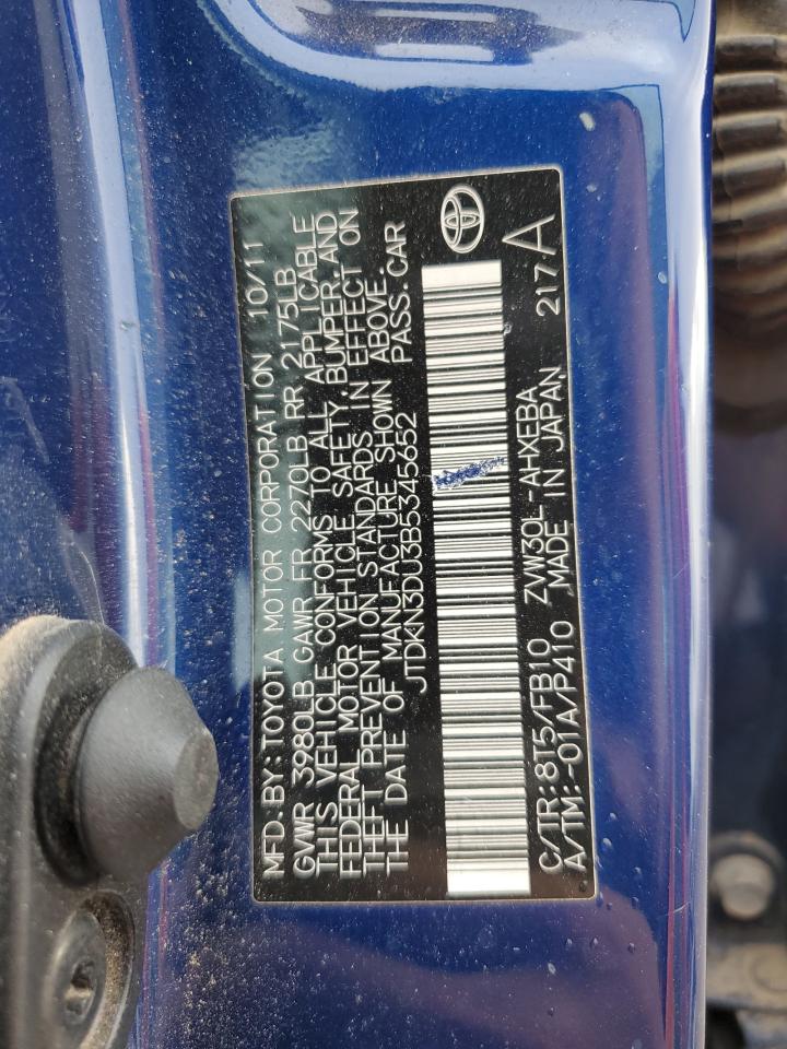 JTDKN3DU3B5345652 2011 Toyota Prius