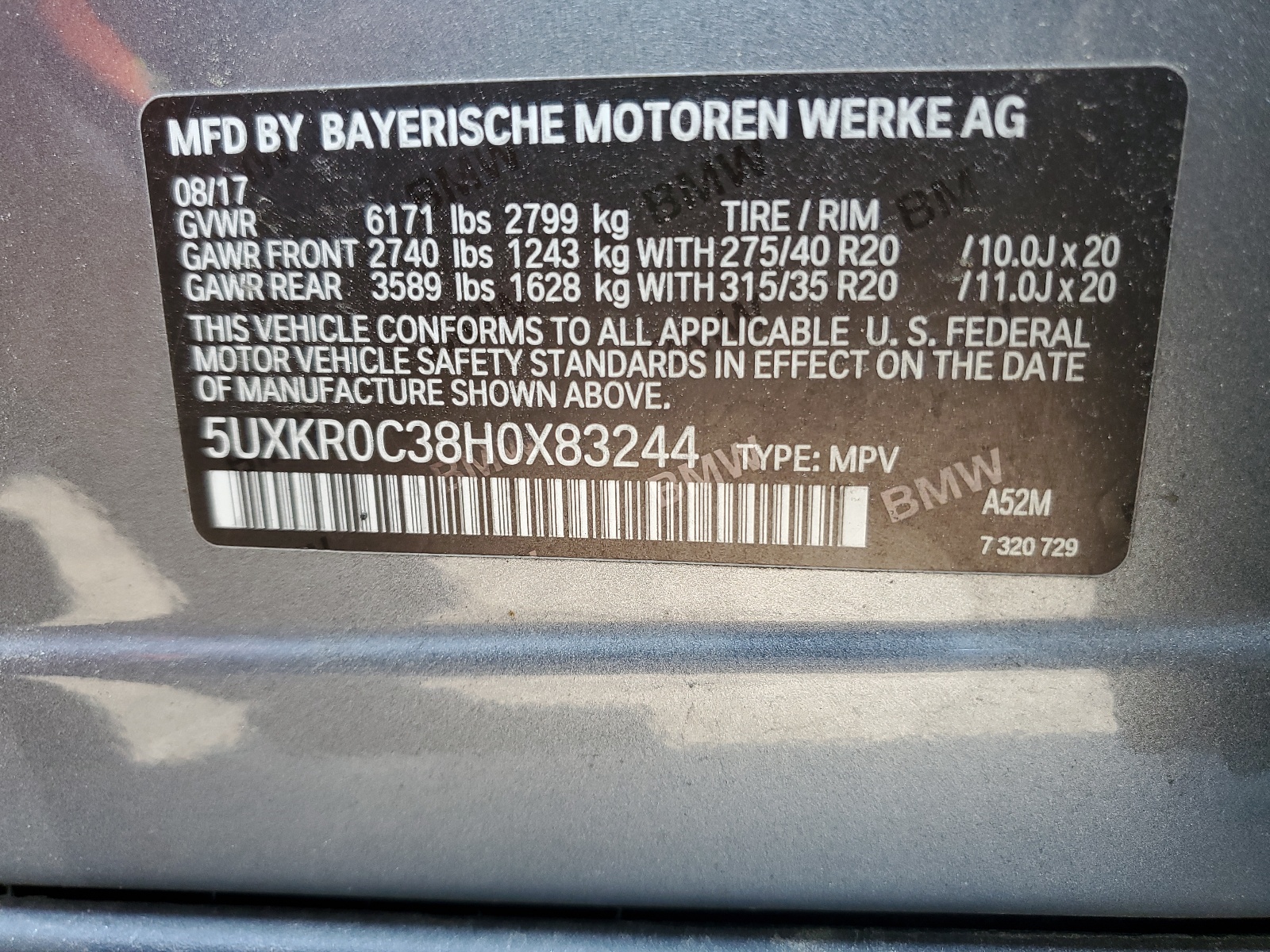 5UXKR0C38H0X83244 2017 BMW X5 xDrive35I