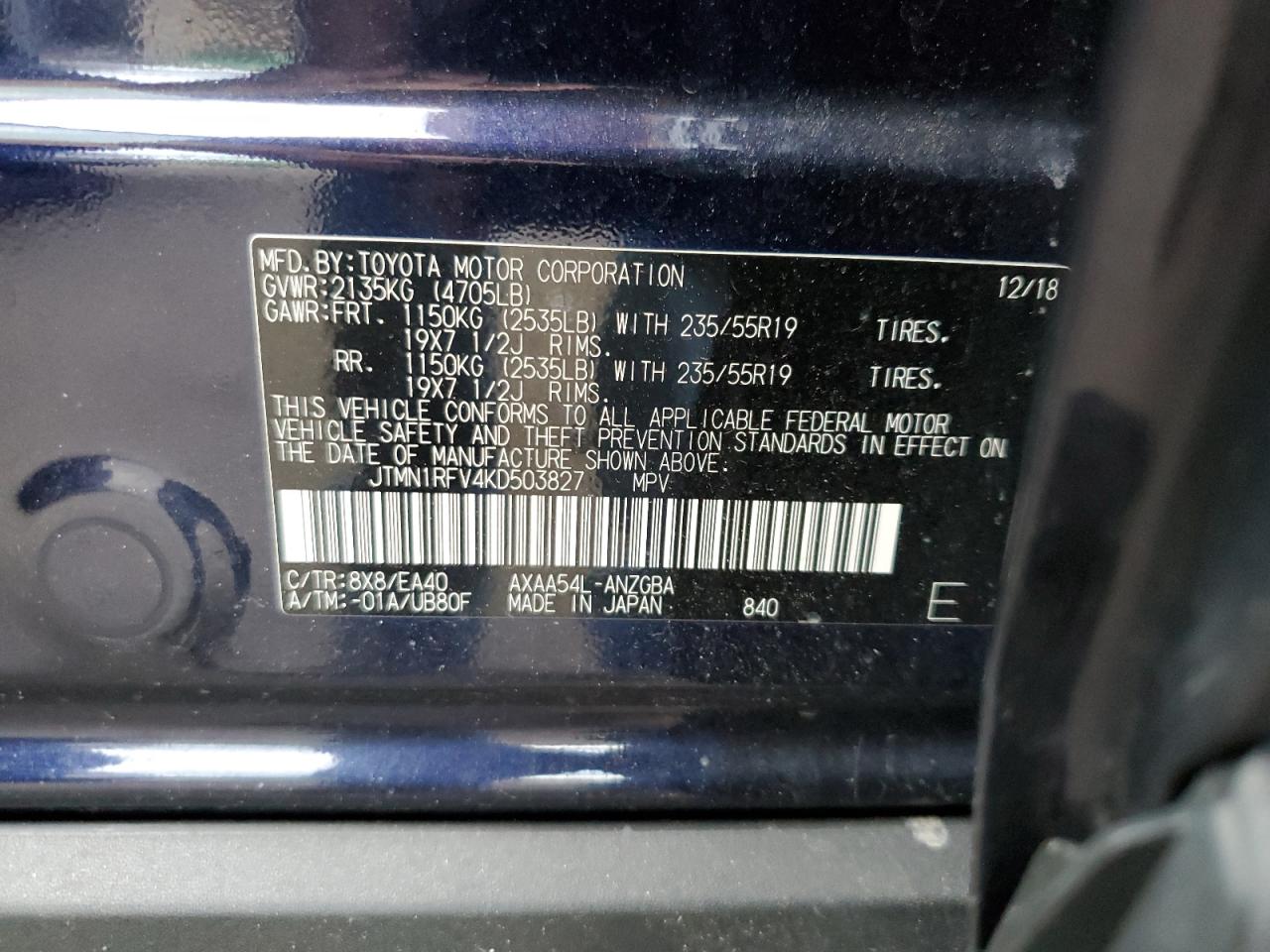 JTMN1RFV4KD503827 2019 TOYOTA RAV 4 - Image 13