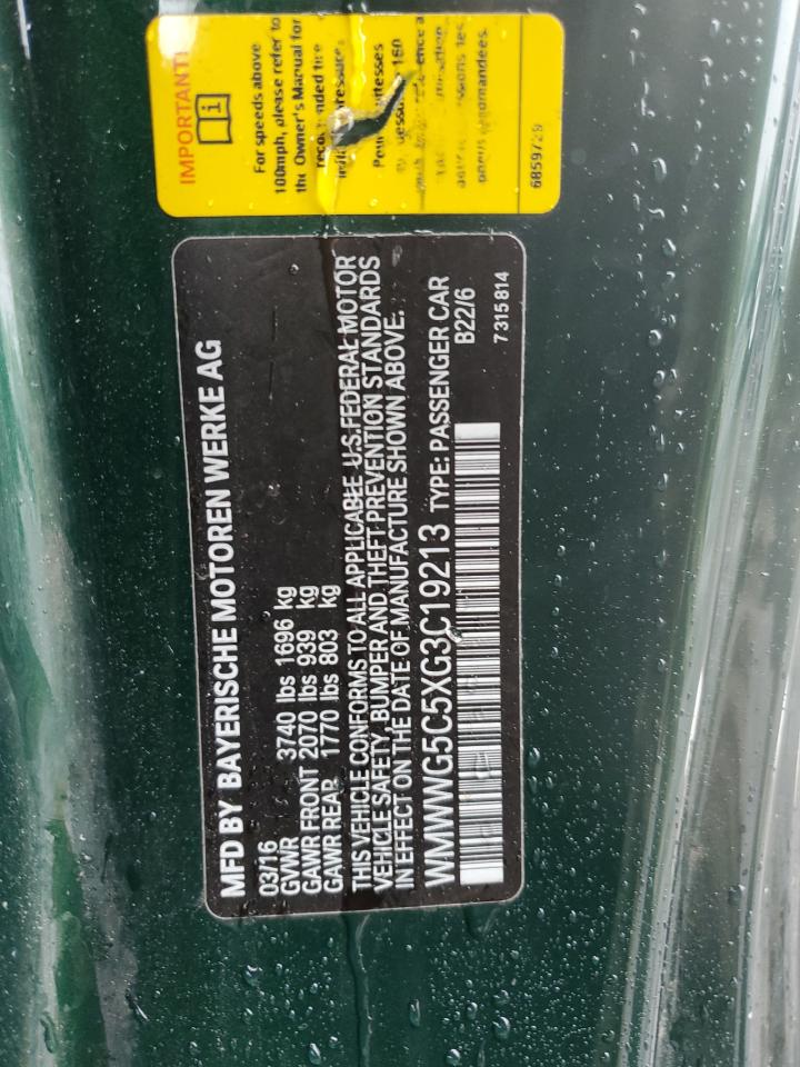 2016 Mini Cooper VIN: WMWWG5C5XG3C19213 Lot: 65727934