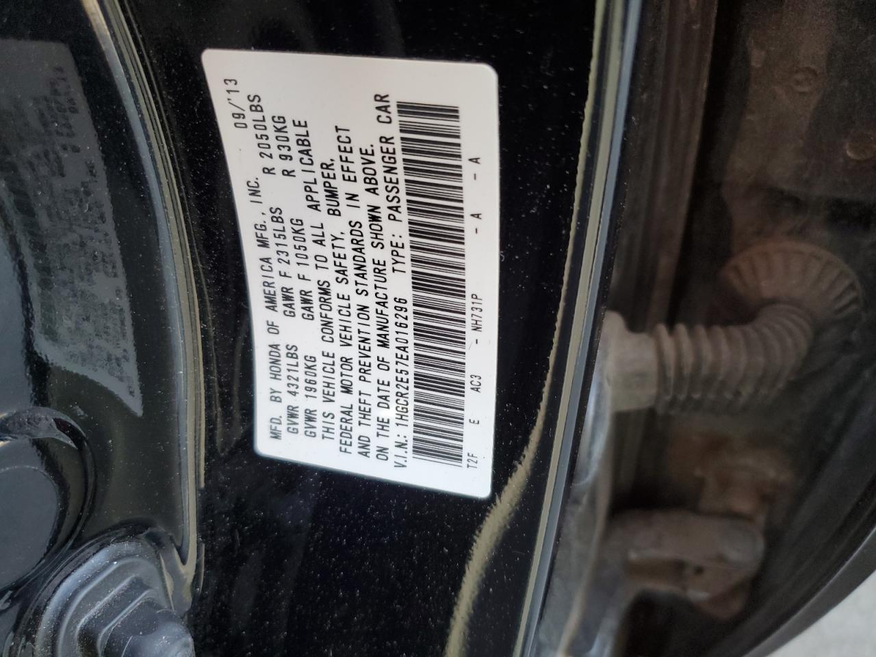 1HGCR2E57EA016296 2014 Honda Accord Sport