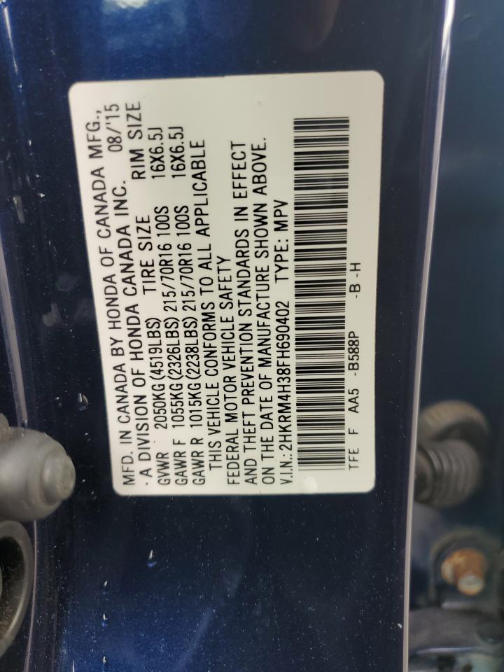 2015 Honda Cr-V Lx VIN: 2HKRM4H38FH690402 Lot: 66607284