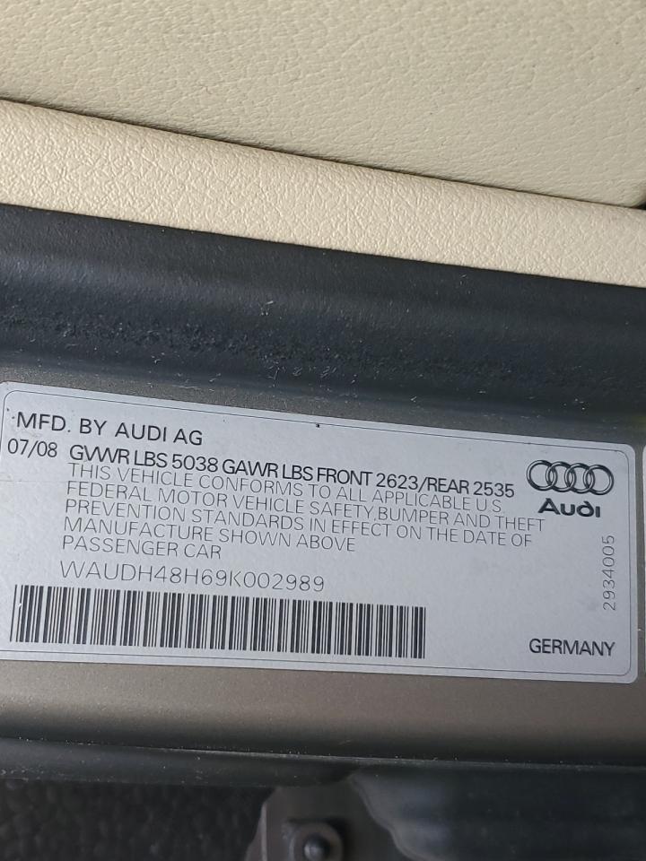 2009 Audi A4 3.2 Cabriolet Quattro VIN: WAUDH48H69K002989 Lot: 65382084