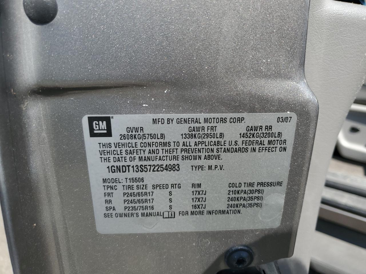 2007 Chevrolet Trailblazer Ls VIN: 1GNDT13S572254983 Lot: 66582194