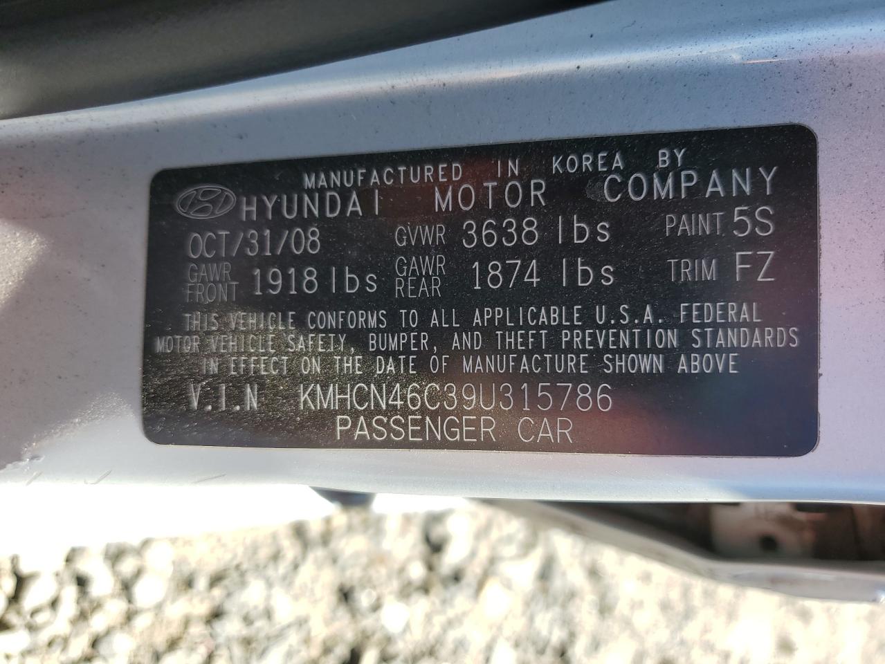 2009 Hyundai Accent Gls VIN: KMHCN46C39U315786 Lot: 67562734