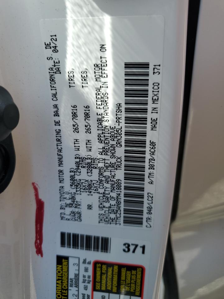 2021 Toyota Tacoma Double Cab VIN: 3TMCZ5AN8MM418089 Lot: 65490994