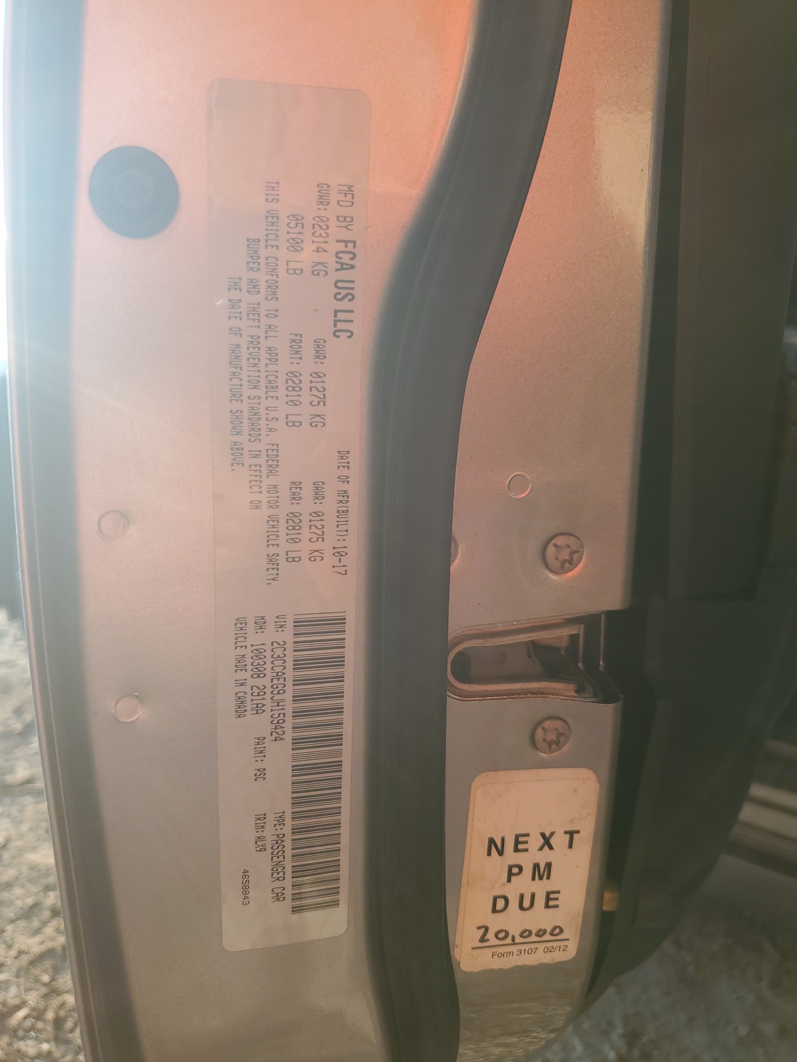 2C3CCAEG9JH159424 2018 Chrysler 300 Limited