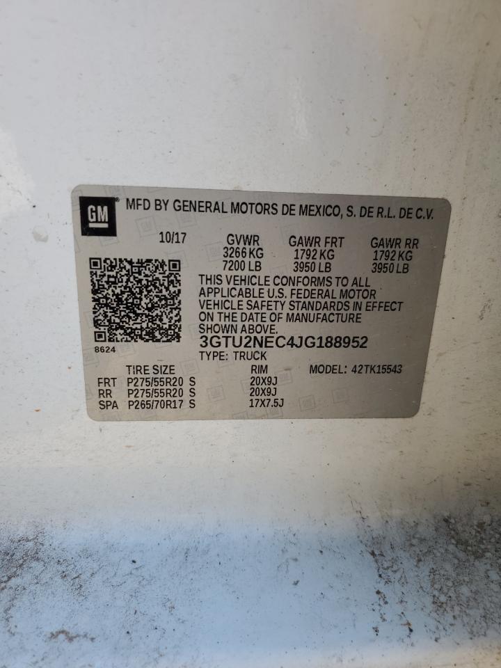 3GTU2NEC4JG188952 2018 GMC Sierra K1500 Slt