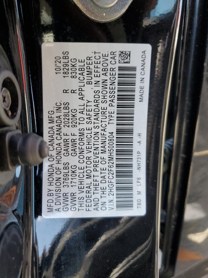2HGFC2F62MH500804 2021 Honda Civic Lx