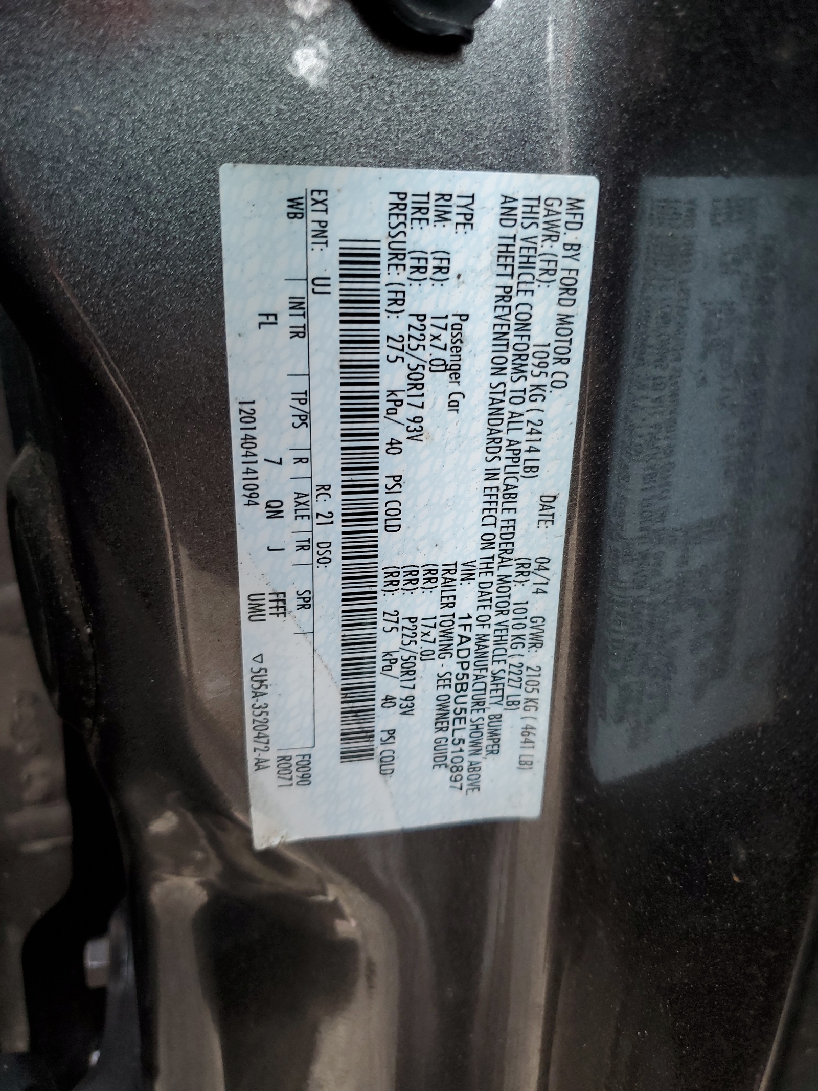 1FADP5BU5EL510897 2014 Ford C-Max Sel