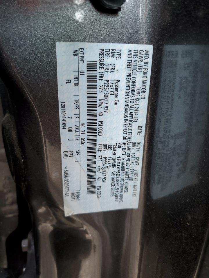 2014 Ford C-Max Sel VIN: 1FADP5BU5EL510897 Lot: 66659864