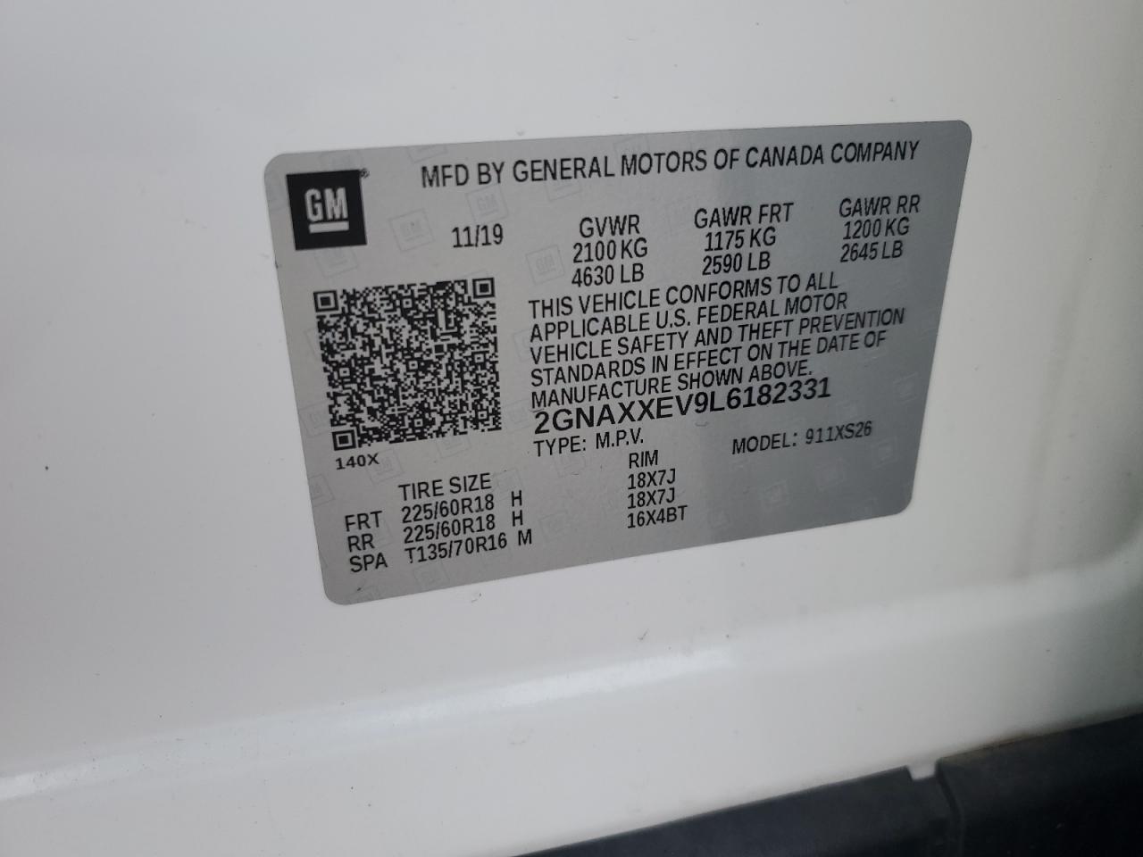 2GNAXXEV9L6182331 2020 CHEVROLET EQUINOX - Image 15