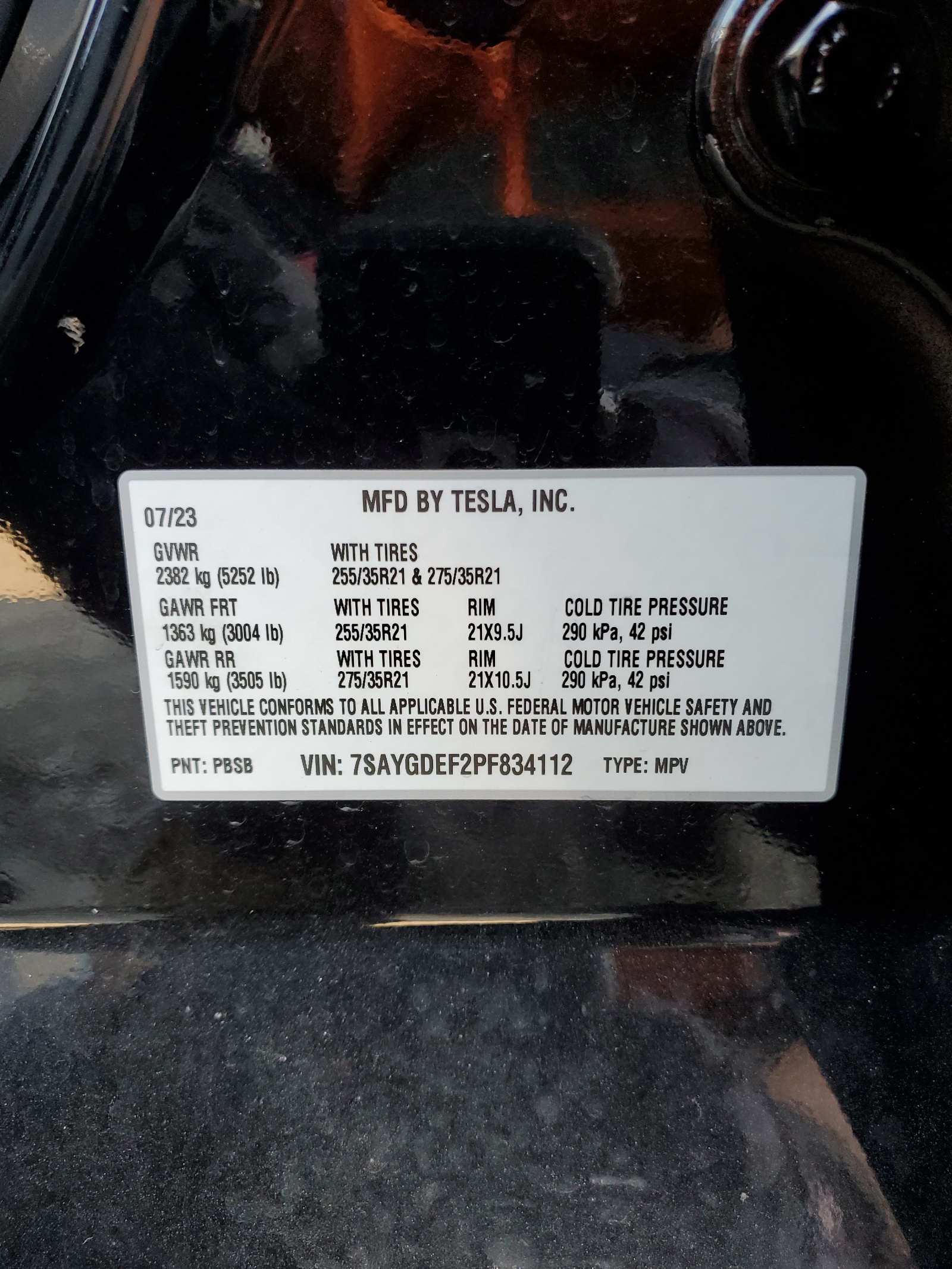 7SAYGDEF2PF834112 2023 Tesla Model Y