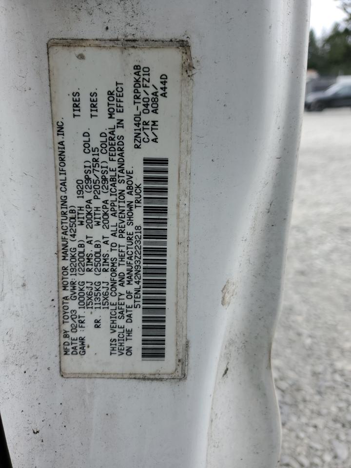 2003 Toyota Tacoma VIN: 5TENL42N93Z223218 Lot: 65964804