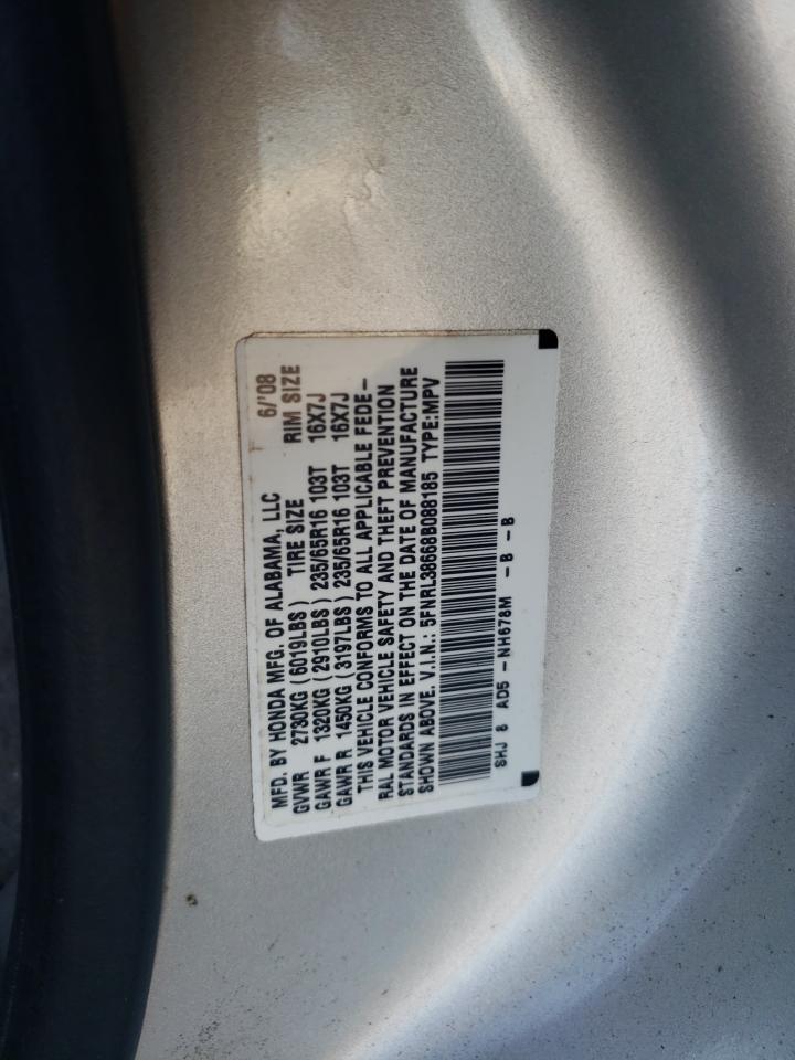 5FNRL38668B088185 2008 Honda Odyssey Exl