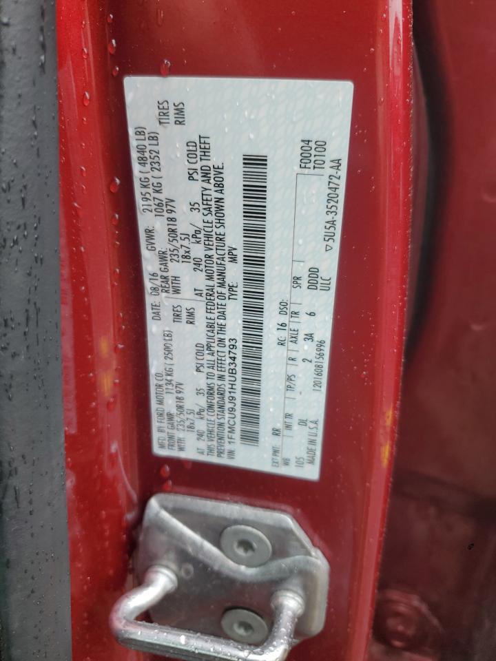 2017 Ford Escape Titanium VIN: 1FMCU9J91HUB34793 Lot: 66384194