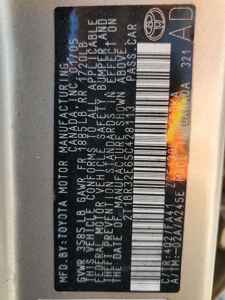 2005 Toyota Corolla Ce VIN: 2T1BR32E65C428113 Lot: 66919754