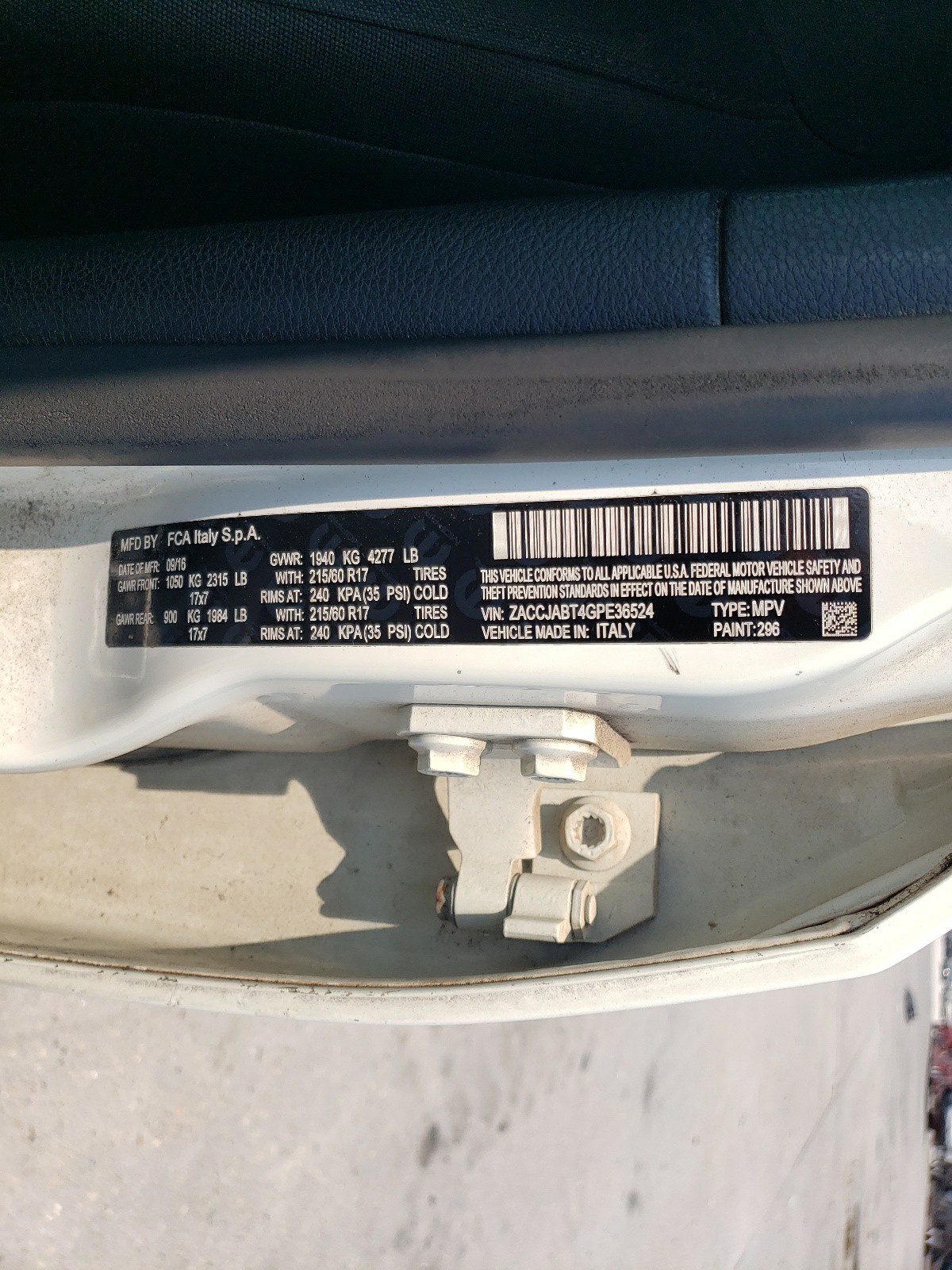 ZACCJABT4GPE36524 2016 Jeep Renegade Latitude