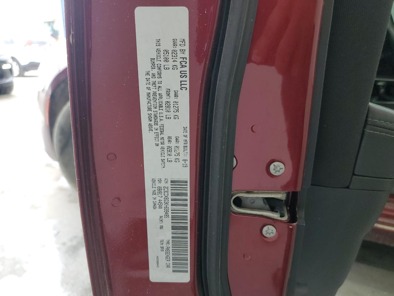 2019 Dodge Charger Sxt VIN: 2C3CDXBG3KH699485 Lot: 69113004