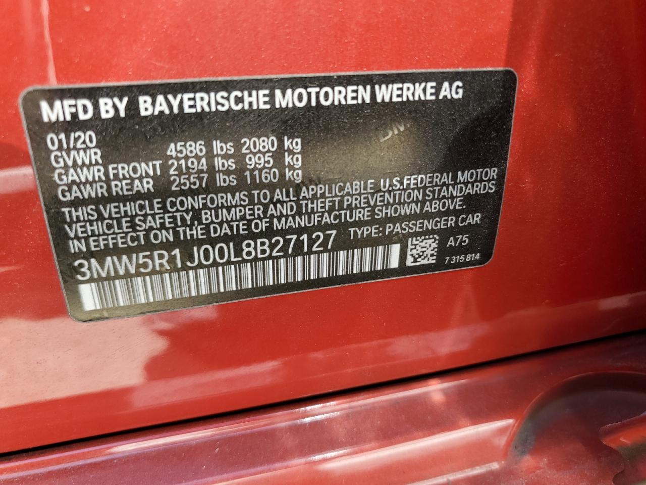 3MW5R1J00L8B27127 2020 BMW 3 SERIES - Image 13