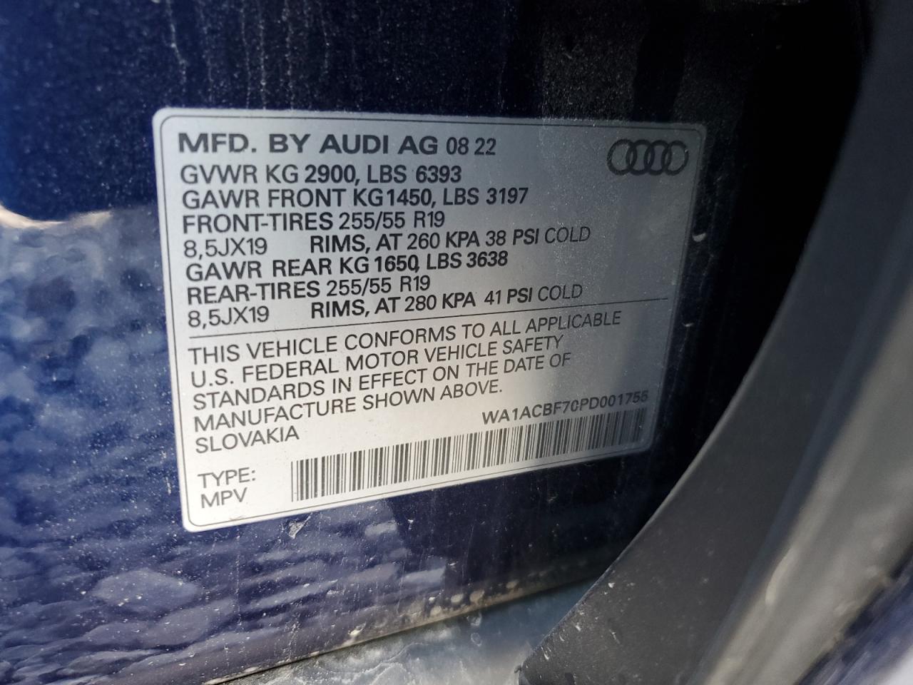 WA1ACBF70PD001755 2023 Audi Q7 Premium