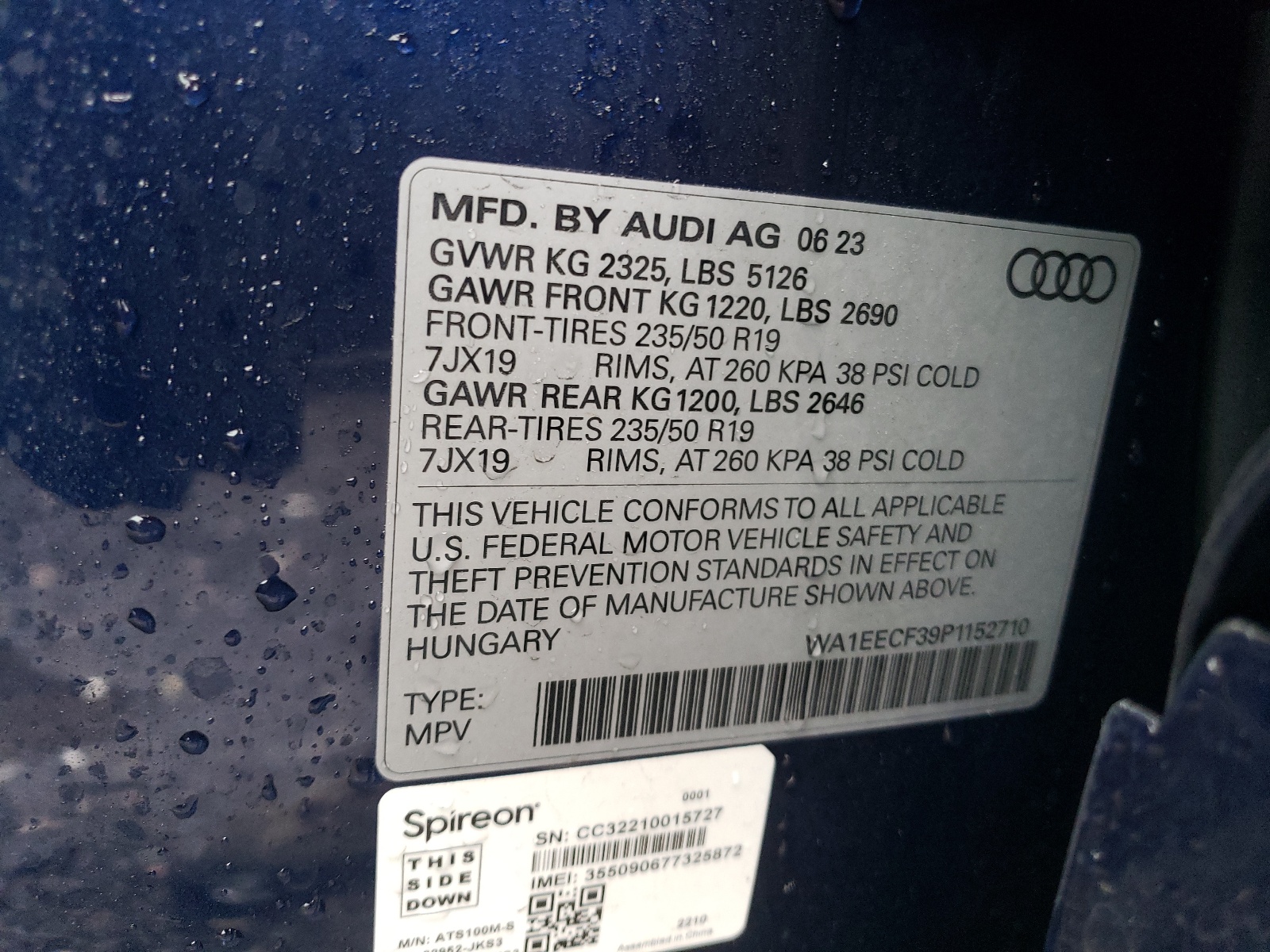 WA1EECF39P1152710 2023 Audi Q3 Premium Plus S Line 45