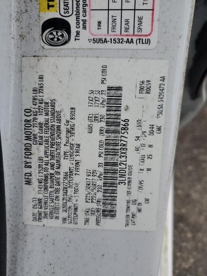 2011 Lincoln Mkz Hybrid VIN: 3LNDL2L3XBR775866 Lot: 67130544