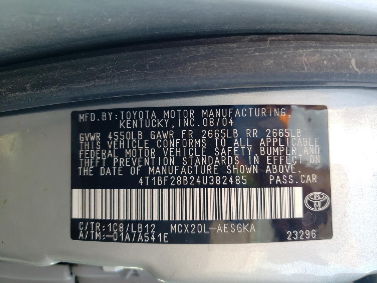 4T1BF28B24U382485 2004 Toyota Avalon Xl