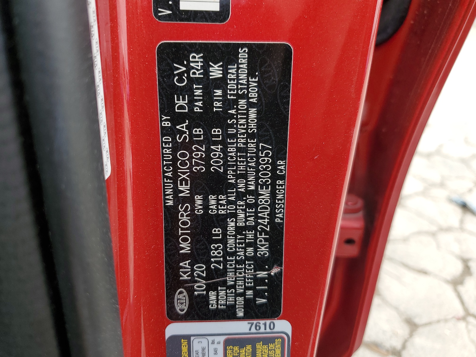 3KPF24AD8ME303957 2021 Kia Forte Fe