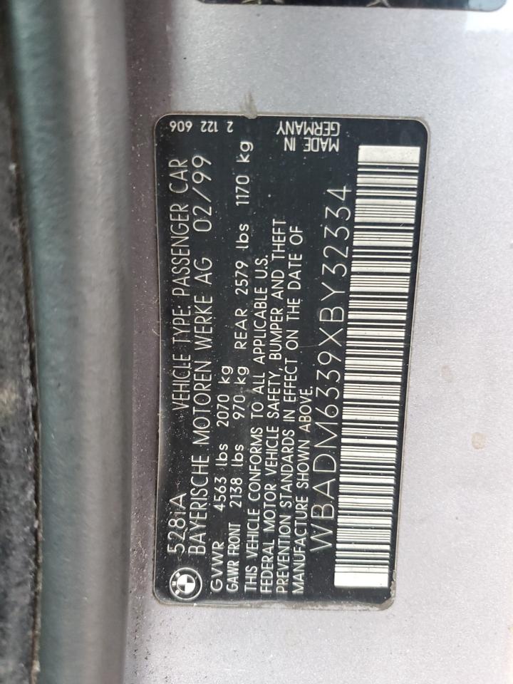 1999 BMW 528 I Automatic VIN: WBADM6339XBY32334 Lot: 65373614