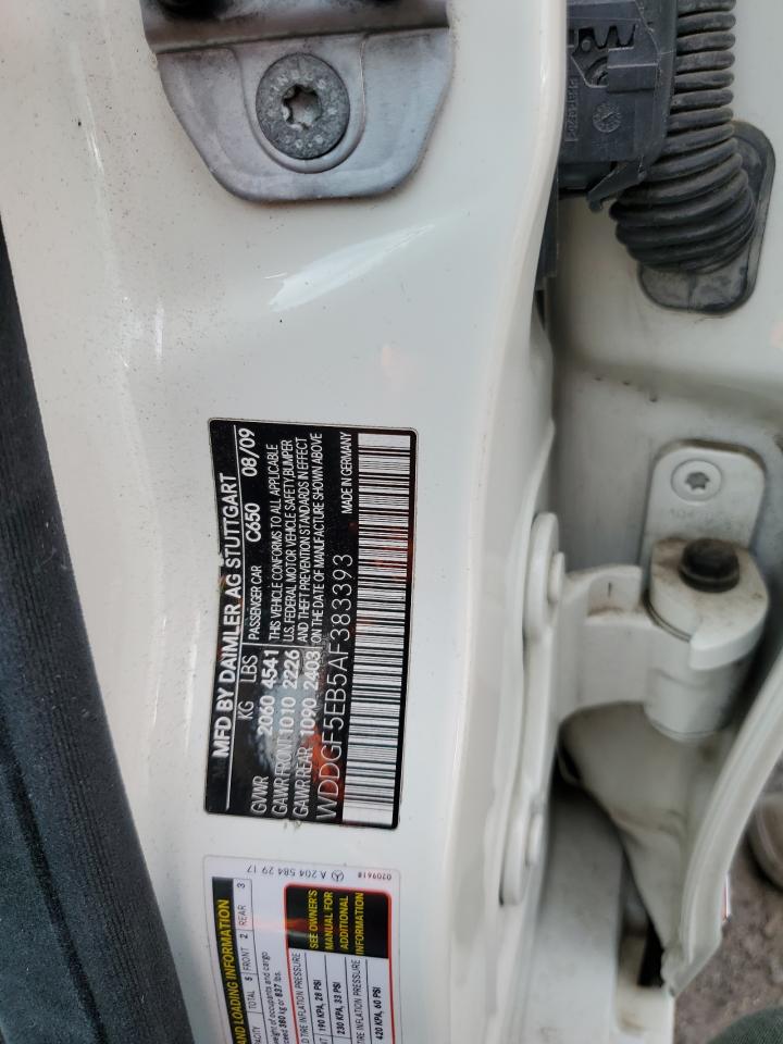 2010 Mercedes-Benz C 300 VIN: WDDGF5EB5AF383393 Lot: 68527574