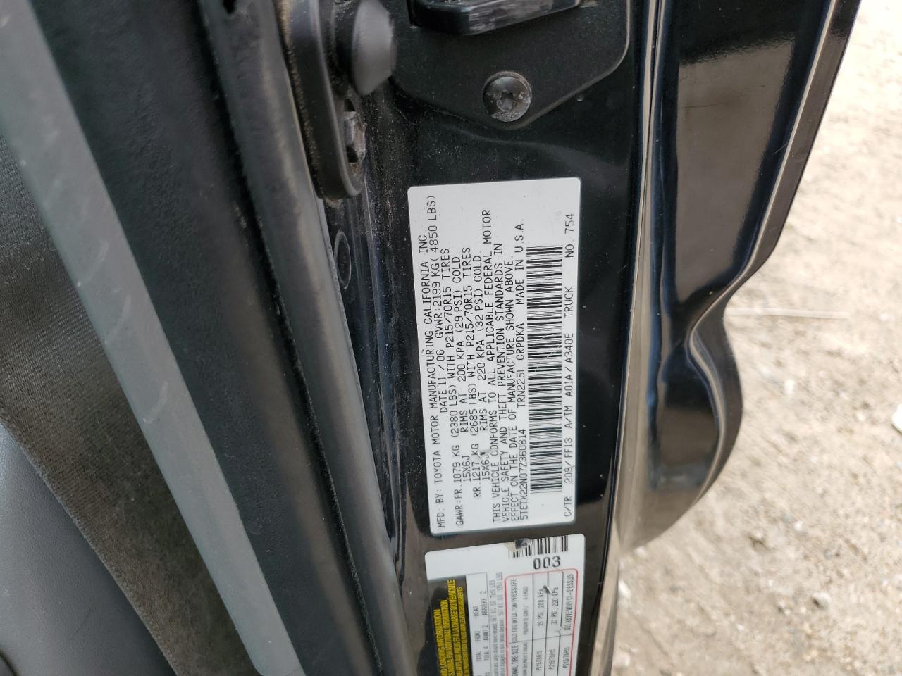 5TETX22N07Z360814 2007 Toyota Tacoma Access Cab