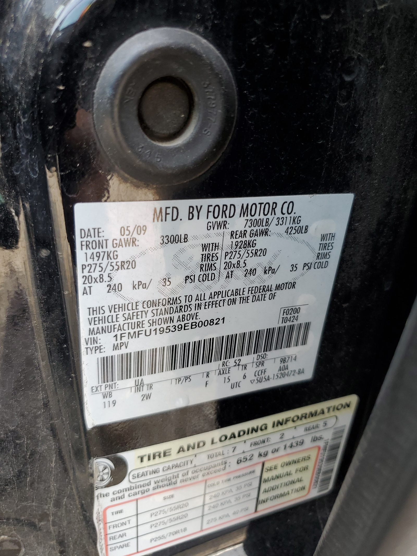 1FMFU19539EB00821 2009 Ford Expedition Limited