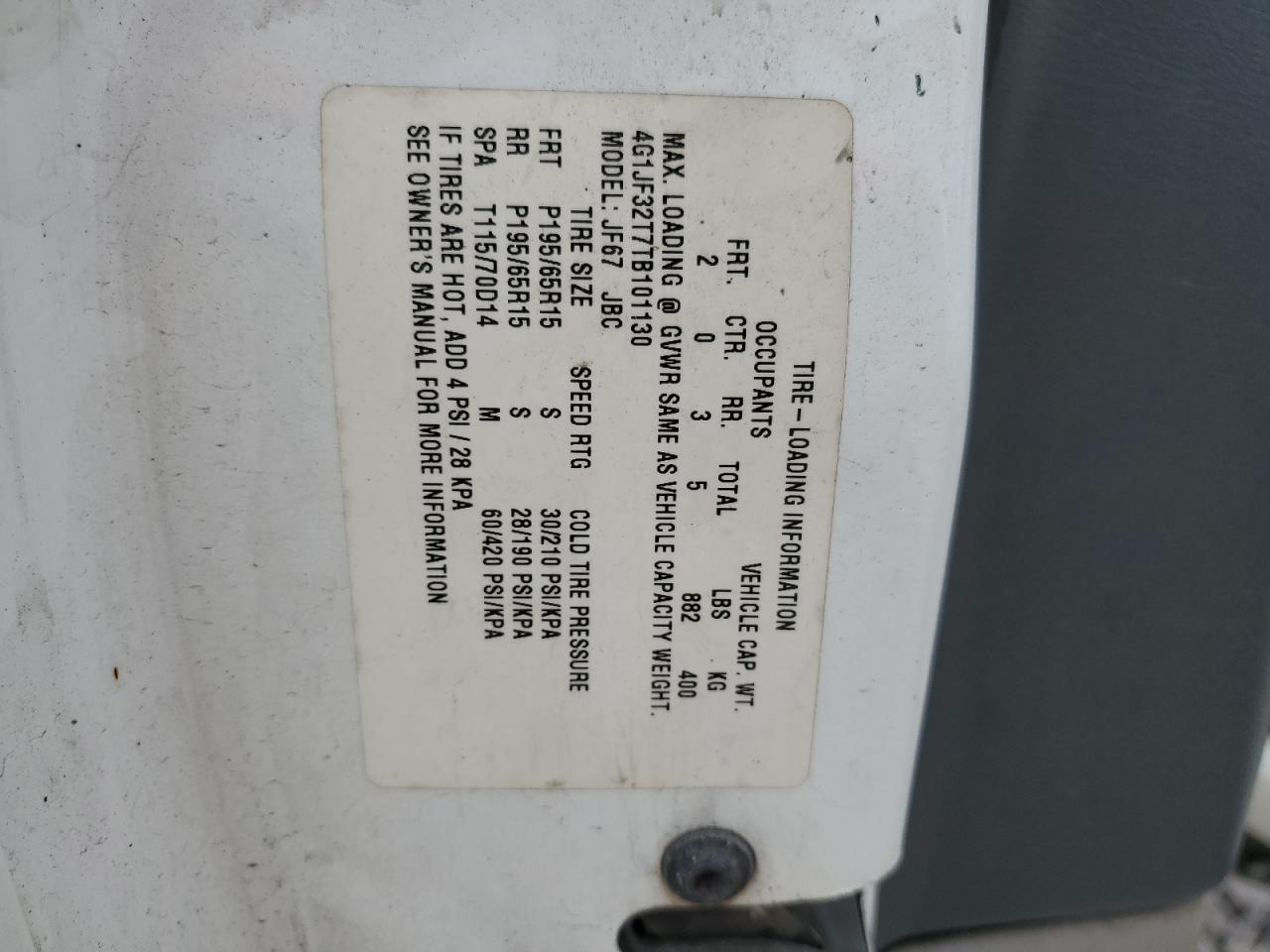 1996 Chevrolet Cavalier Ls VIN: 4G1JF32T7TB101130 Lot: 67770124