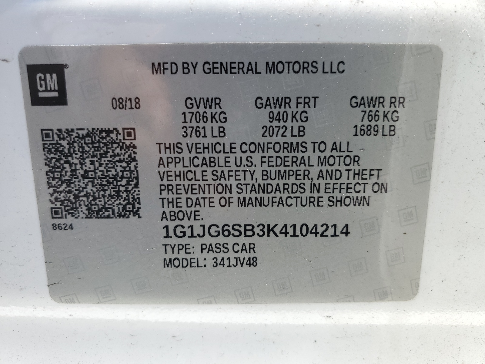1G1JG6SB3K4104214 2019 Chevrolet Sonic