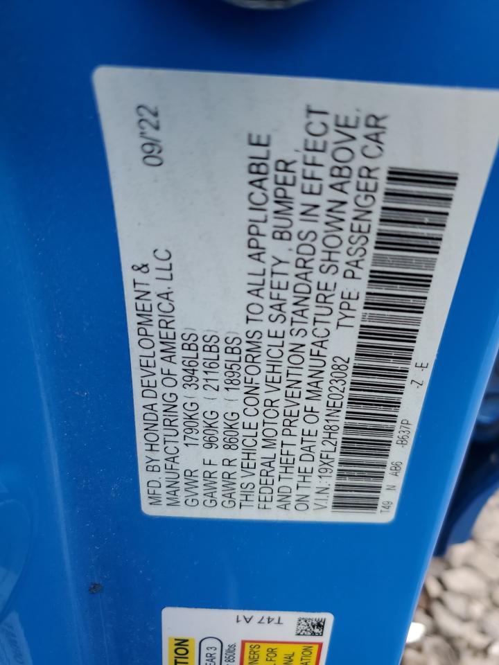 19XFL2H81NE023082 2022 Honda Civic Sport